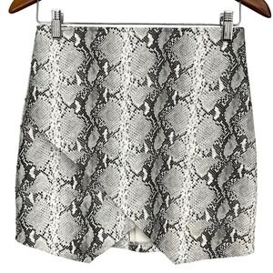 Cloud Ten Faux Wrap Snake Print Faux Leather Micro Mini Skirt Women's Size M